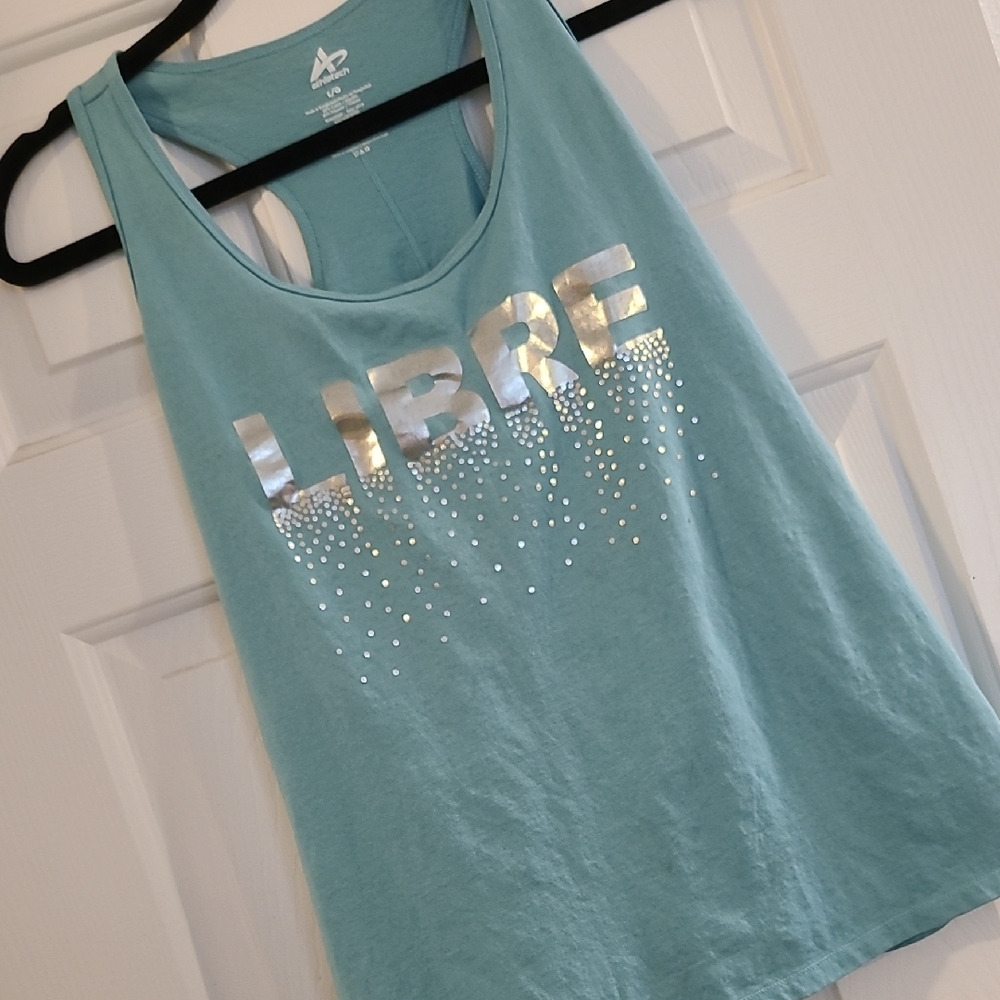 Athletech Teal Tank Top with Silver Accents